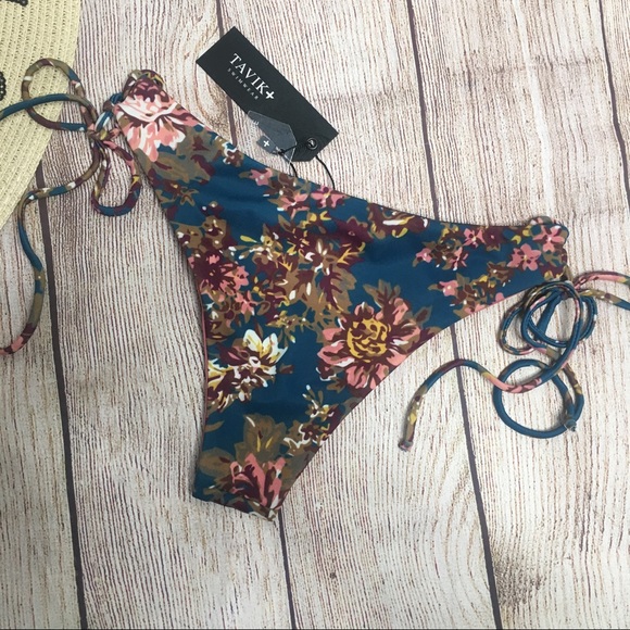 Tavik Bebe Mini Side Tie Bikini Bottoms In Terrace Floral Print Size XS - Picture 3 of 7
